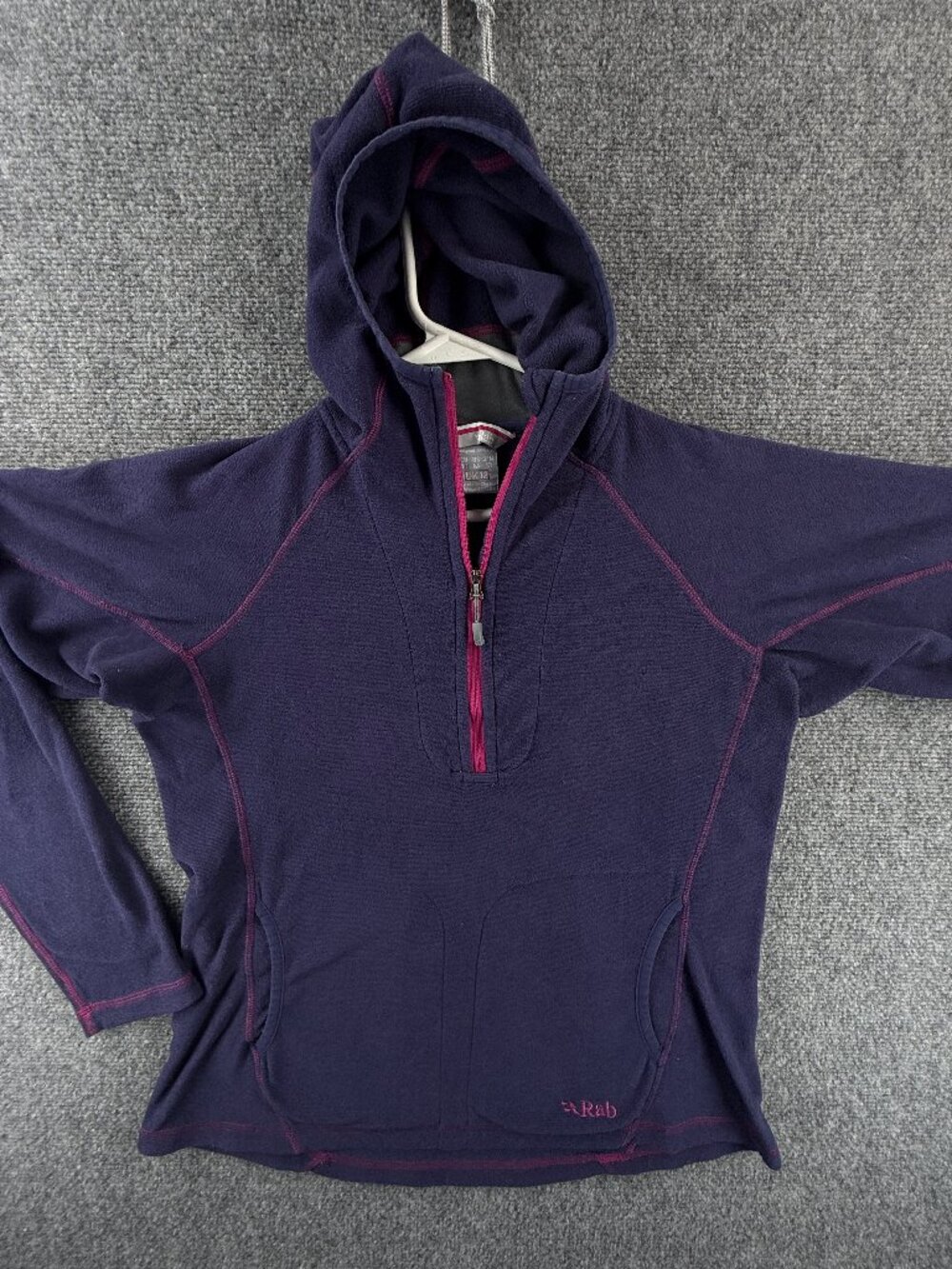 Rab Orbit Hoody Fleece 12 Blue Logo Jacket Polyester Lightweight Anorak Women